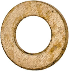 Value Collection - #2 Screw, Brass Standard Flat Washer - 0.099" ID x 3/16" OD, 0.02" Thick, Plain Finish - Apex Tool & Supply