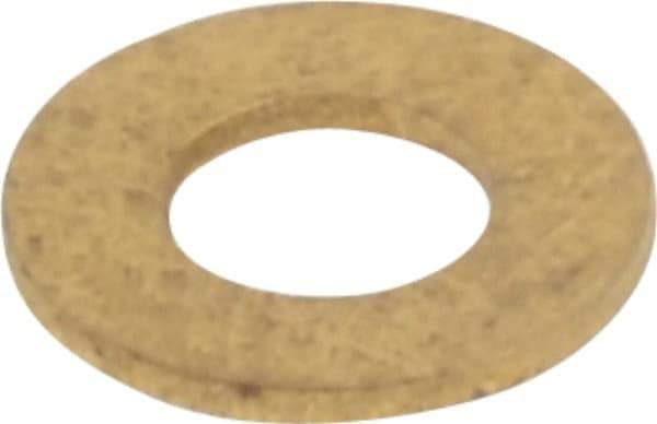 Value Collection - #6 Screw, Brass Standard Flat Washer - 0.147" ID x 5/16" OD, 0.025" Thick, Plain Finish - Apex Tool & Supply