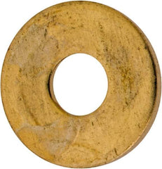 Value Collection - #6 Screw, Brass Standard Flat Washer - 0.147" ID x 3/8" OD, 0.032" Thick, Plain Finish - Apex Tool & Supply