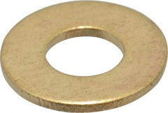 Value Collection - #8 Screw, Brass Standard Flat Washer - 0.172" ID x 3/8" OD, 0.032" Thick, Plain Finish - Apex Tool & Supply