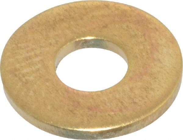 Value Collection - #8 Screw, Brass Standard Flat Washer - 0.172" ID x 7/16" OD, 0.036" Thick, Plain Finish - Apex Tool & Supply