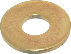 Value Collection - #8 Screw, Brass Standard Flat Washer - 0.172" ID x 7/16" OD, 0.036" Thick, Plain Finish - Apex Tool & Supply