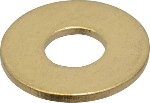 Value Collection - #10 Screw, Brass Standard Flat Washer - 0.2" ID x 1/2" OD, 0.04" Thick, Plain Finish - Apex Tool & Supply