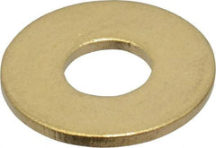 Value Collection - #10 Screw, Brass Standard Flat Washer - 0.2" ID x 1/2" OD, 0.04" Thick, Plain Finish - Apex Tool & Supply