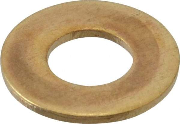 Value Collection - #14 Screw, Brass Standard Flat Washer - 0.26" ID x 9/16" OD, 0.04" Thick, Plain Finish - Apex Tool & Supply
