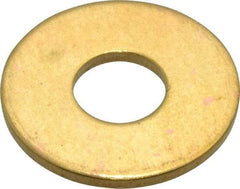 Value Collection - #20 Screw, Brass Standard Flat Washer - 0.339" ID x 7/8" OD, 0.057" Thick, Plain Finish - Apex Tool & Supply