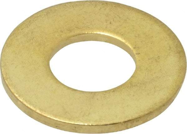 Value Collection - #24 Screw, Brass Standard Flat Washer - 0.386" ID x 7/8" OD, 0.057" Thick, Plain Finish - Apex Tool & Supply