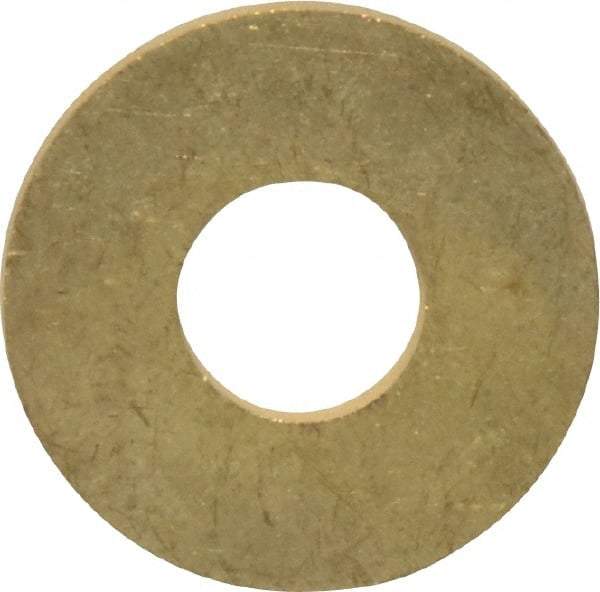 Value Collection - #24 Screw, Brass Standard Flat Washer - 0.386" ID x 1" OD, 0.074" Thick, Plain Finish - Apex Tool & Supply