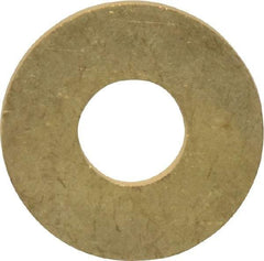 Value Collection - #24 Screw, Brass Standard Flat Washer - 0.386" ID x 1" OD, 0.074" Thick, Plain Finish - Apex Tool & Supply