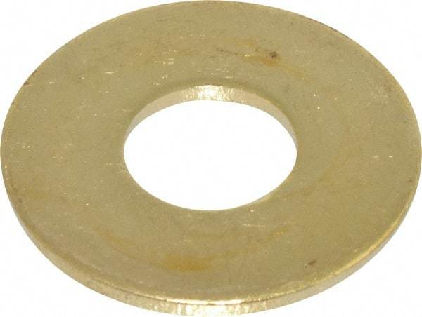 Value Collection - 1/2" Screw, Brass Standard Flat Washer - 0.562" ID x 1-3/8" OD, 0.091" Thick, Plain Finish - Apex Tool & Supply