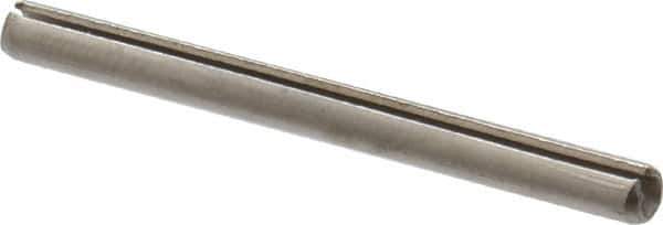 Made in USA - 3/32" Diam x 1-1/8" Long Slotted Spring Pin - Grade 420 Stainless Steel, Bright Finish - Apex Tool & Supply