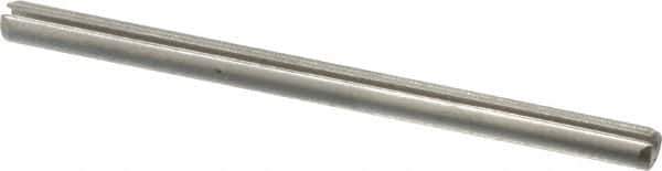 Made in USA - 3/32" Diam x 1-1/2" Long Slotted Spring Pin - Grade 420 Stainless Steel, Bright Finish - Apex Tool & Supply
