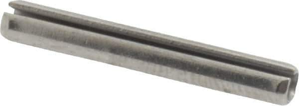 Made in USA - 1/8" Diam x 7/8" Long Slotted Spring Pin - Grade 420 Stainless Steel, Bright Finish - Apex Tool & Supply