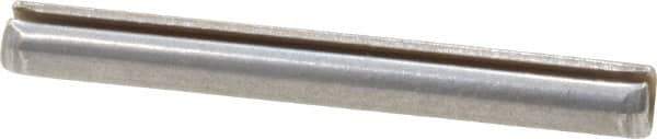 Made in USA - 1/8" Diam x 1-1/8" Long Slotted Spring Pin - Grade 420 Stainless Steel, Bright Finish - Apex Tool & Supply