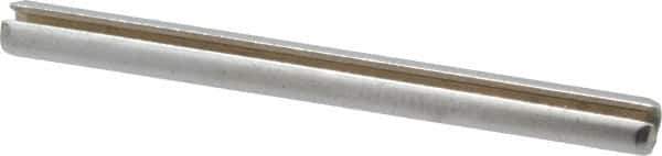 Made in USA - 1/8" Diam x 1-1/2" Long Slotted Spring Pin - Grade 420 Stainless Steel, Bright Finish - Apex Tool & Supply