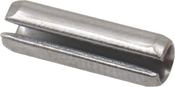 Made in USA - 5/32" Diam x 1/2" Long Slotted Spring Pin - Grade 420 Stainless Steel, Bright Finish - Apex Tool & Supply