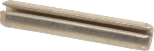 Made in USA - 5/32" Diam x 7/8" Long Slotted Spring Pin - Grade 420 Stainless Steel, Bright Finish - Apex Tool & Supply