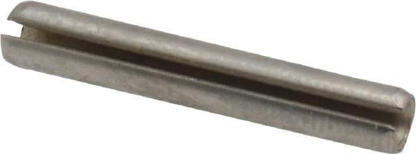 Made in USA - 5/32" Diam x 1" Long Slotted Spring Pin - Grade 420 Stainless Steel, Bright Finish - Apex Tool & Supply