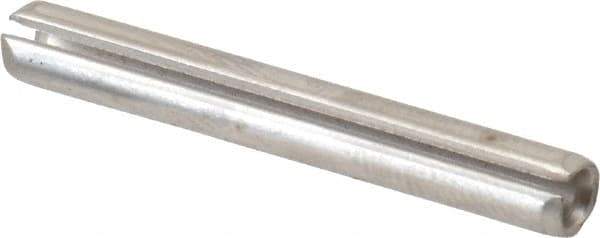 Made in USA - 5/32" Diam x 1-1/4" Long Slotted Spring Pin - Grade 420 Stainless Steel, Bright Finish - Apex Tool & Supply
