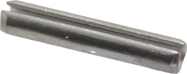 Made in USA - 3/16" Diam x 1" Long Slotted Spring Pin - Grade 420 Stainless Steel, Bright Finish - Apex Tool & Supply