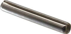 Made in USA - 3/16" Diam x 1-1/4" Long Slotted Spring Pin - Grade 420 Stainless Steel, Bright Finish - Apex Tool & Supply