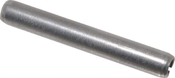 Made in USA - 3/16" Diam x 1-3/8" Long Slotted Spring Pin - Grade 420 Stainless Steel, Bright Finish - Apex Tool & Supply
