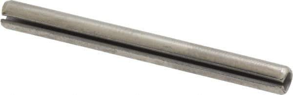Made in USA - 3/16" Diam x 2" Long Slotted Spring Pin - Grade 420 Stainless Steel, Bright Finish - Apex Tool & Supply