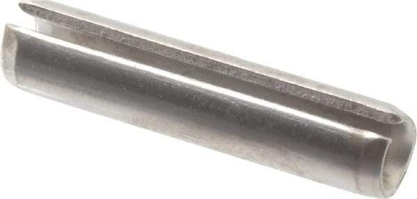 Made in USA - 7/32" Diam x 1" Long Slotted Spring Pin - Grade 420 Stainless Steel, Bright Finish - Apex Tool & Supply