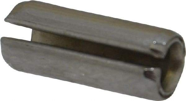 Made in USA - 1/4" Diam x 5/8" Long Slotted Spring Pin - Grade 420 Stainless Steel, Bright Finish - Apex Tool & Supply