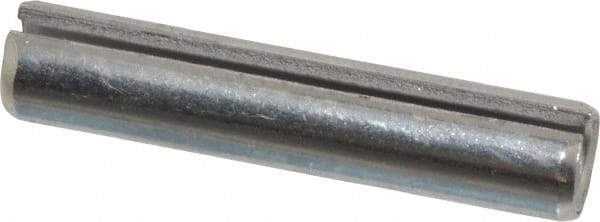 Made in USA - 1/4" Diam x 1-1/4" Long Slotted Spring Pin - Grade 420 Stainless Steel, Bright Finish - Apex Tool & Supply