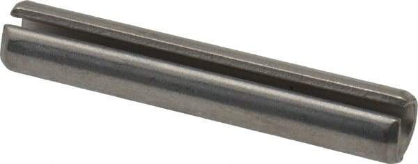 Made in USA - 1/4" Diam x 1-1/2" Long Slotted Spring Pin - Grade 420 Stainless Steel, Bright Finish - Apex Tool & Supply