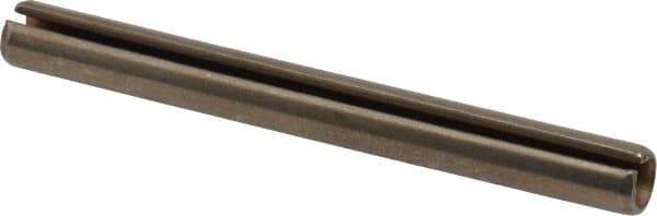 Made in USA - 1/4" Diam x 2-1/2" Long Slotted Spring Pin - Grade 420 Stainless Steel, Bright Finish - Apex Tool & Supply