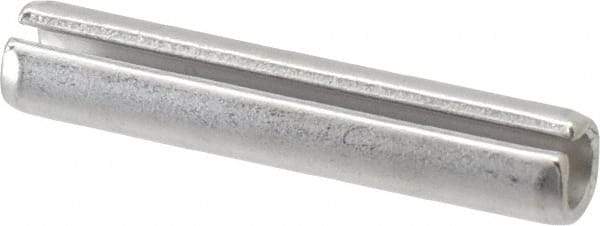 Made in USA - 3/8" Diam x 2" Long Slotted Spring Pin - Grade 420 Stainless Steel, Bright Finish - Apex Tool & Supply