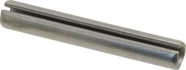 Made in USA - 3/8" Diam x 2-1/2" Long Slotted Spring Pin - Grade 420 Stainless Steel, Bright Finish - Apex Tool & Supply