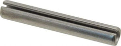 Made in USA - 3/8" Diam x 2-1/2" Long Slotted Spring Pin - Grade 420 Stainless Steel, Bright Finish - Apex Tool & Supply