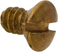 Value Collection - #6-32 UNC, 1/4" OAL Slotted Drive Machine Screw - Oval Head, Brass, Uncoated, Without Washer - Apex Tool & Supply