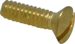Value Collection - #6-32 UNC, 1/2" OAL Slotted Drive Machine Screw - Oval Head, Brass, Uncoated, Without Washer - Apex Tool & Supply