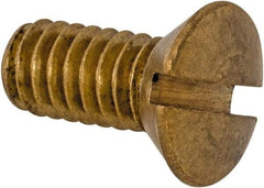 Value Collection - #8-32 UNC, 3/8" OAL Slotted Drive Machine Screw - Oval Head, Brass, Uncoated, Without Washer - Apex Tool & Supply