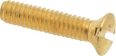 Value Collection - #8-32 UNC, 3/4" OAL Slotted Drive Machine Screw - Oval Head, Brass, Uncoated, Without Washer - Apex Tool & Supply