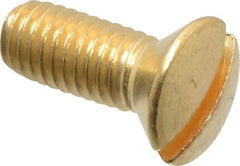 Value Collection - #10-32 UNF, 1/2" OAL Slotted Drive Machine Screw - Oval Head, Brass, Uncoated, Without Washer - Apex Tool & Supply