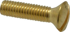 Value Collection - #10-32 UNF, 3/4" OAL Slotted Drive Machine Screw - Oval Head, Brass, Uncoated, Without Washer - Apex Tool & Supply