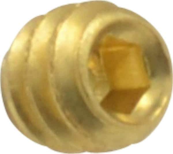 Value Collection - #6-32 UNC, 1/8" OAL, Cup Point Set Screw - Brass, 1/16" Key - Apex Tool & Supply
