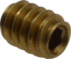 Value Collection - #6-32 UNC, 3/16" OAL, Cup Point Set Screw - Brass, 1/16" Key - Apex Tool & Supply