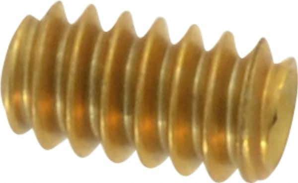 Value Collection - #6-32 UNC, 1/4" OAL, Cup Point Set Screw - Brass, 1/16" Key - Apex Tool & Supply