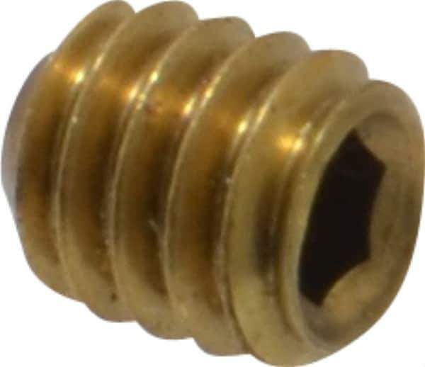 Value Collection - #8-32 UNC, 3/16" OAL, Cup Point Set Screw - Brass, 5/64" Key - Apex Tool & Supply