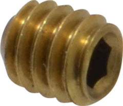 Value Collection - #8-32 UNC, 3/16" OAL, Cup Point Set Screw - Brass, 5/64" Key - Apex Tool & Supply