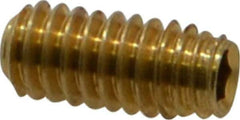 Value Collection - #8-32 UNC, 3/8" OAL, Cup Point Set Screw - Brass, 5/64" Key - Apex Tool & Supply