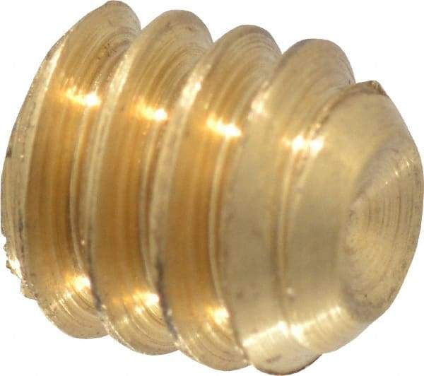 Value Collection - #10-24 UNC, 3/16" OAL, Cup Point Set Screw - Brass, 3/32" Key - Apex Tool & Supply