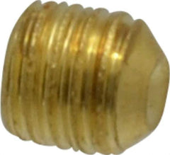 Value Collection - #10-32 UNF, 3/16" OAL, Cup Point Set Screw - Brass, 3/32" Key - Apex Tool & Supply