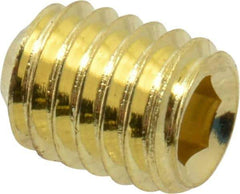 Value Collection - #10-32 UNF, 1/4" OAL, Cup Point Set Screw - Brass, 3/32" Key - Apex Tool & Supply